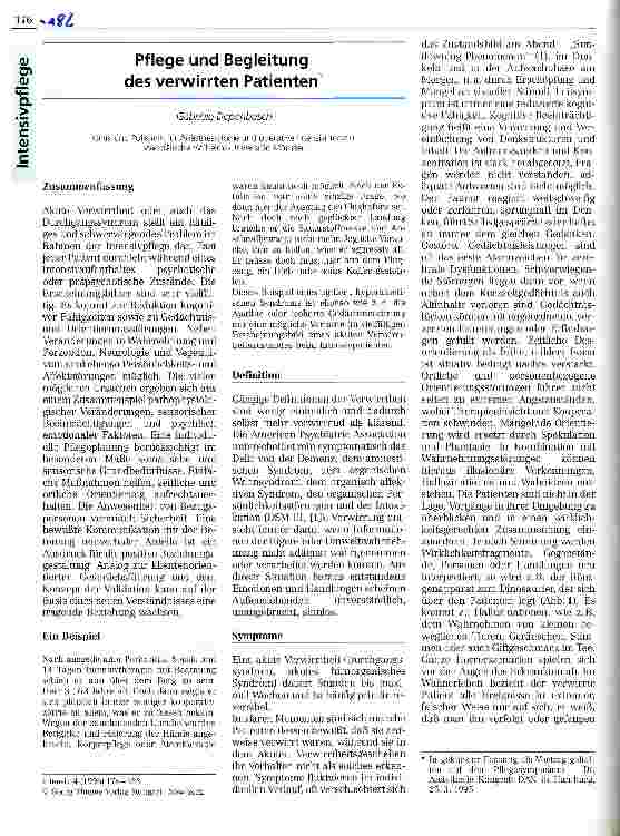 Vorschauseite 1: Pflege und Begleitung des verwirrten Patienten