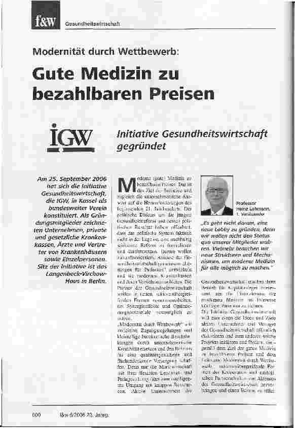 Vorschauseite 1: Gute Medizin zu bezahlbaren Preisen