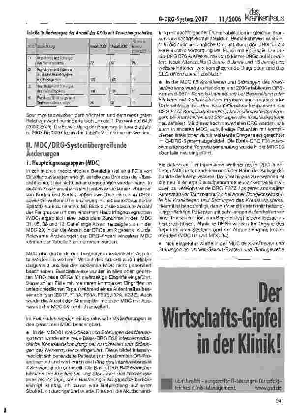 Vorschauseite 3: G-DRG-System 2007 - Abbildungsgenauigkeit deutlich erhöht