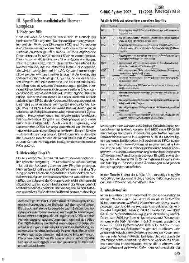 Vorschauseite 5: G-DRG-System 2007 - Abbildungsgenauigkeit deutlich erhöht
