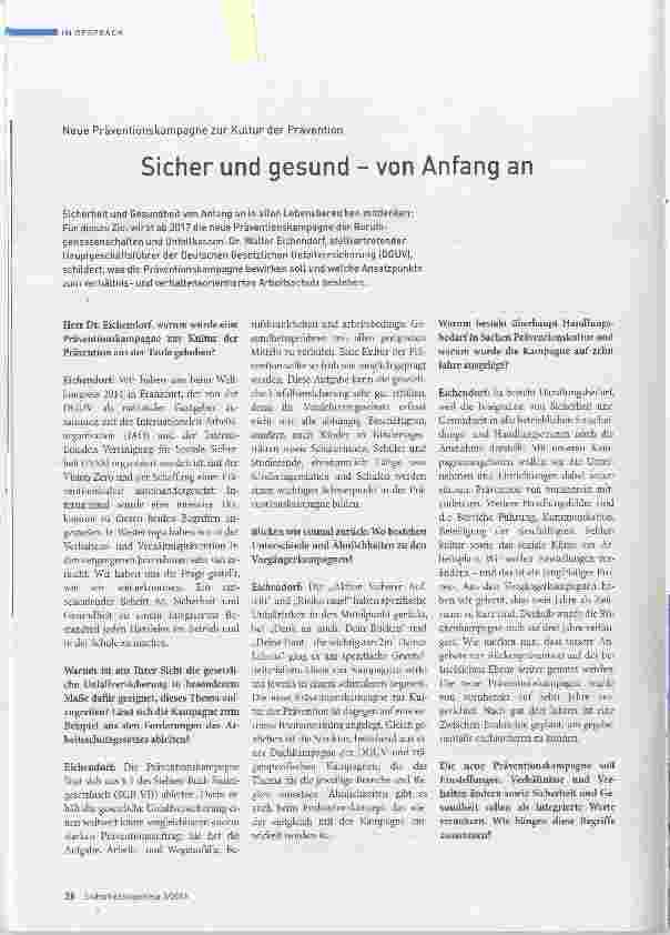 Vorschauseite 1: Sicher und gesund - von Anfang an