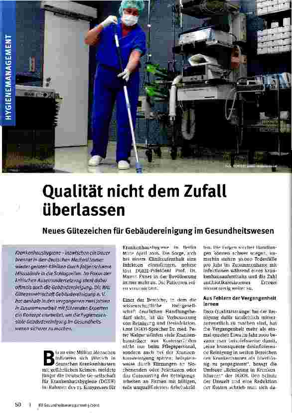 Vorschauseite 1: Qualität nicht dem Zufall überlassen