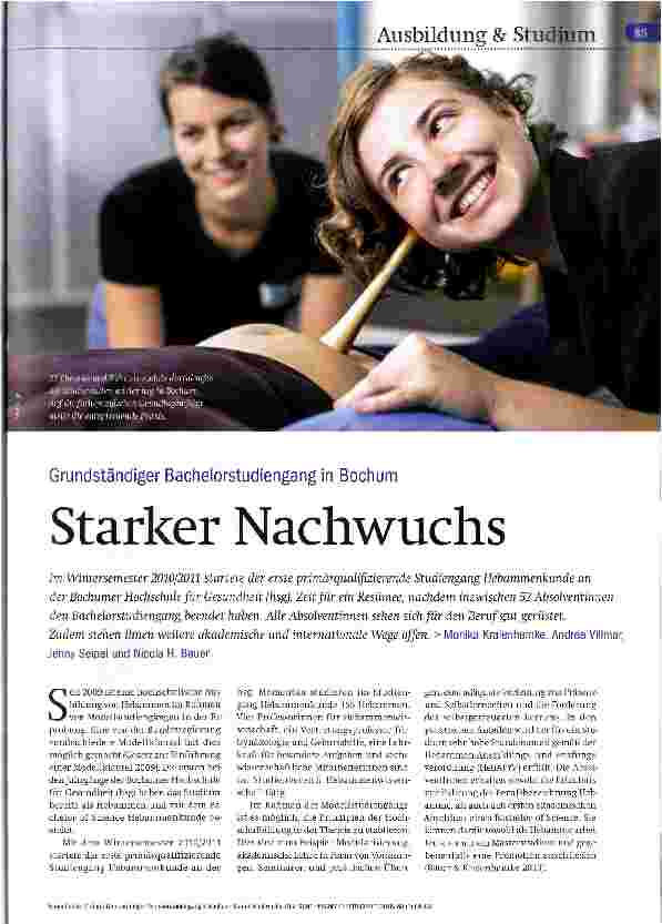 Vorschauseite 1: Grundständiger Bachelorstudiengang in Bochum Starker Nachwuchs