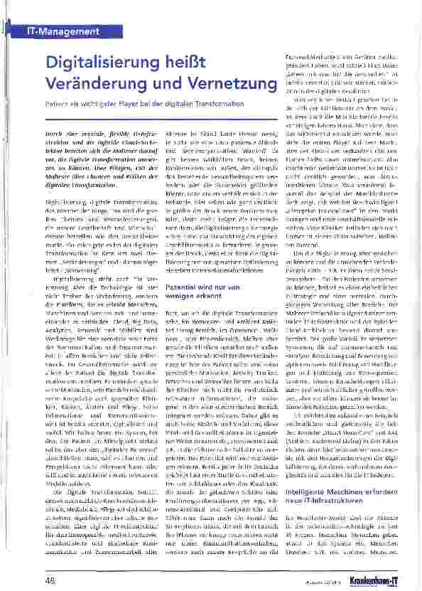Vorschauseite 1: Digitalisierung heißt Veränderung und Vernetzung