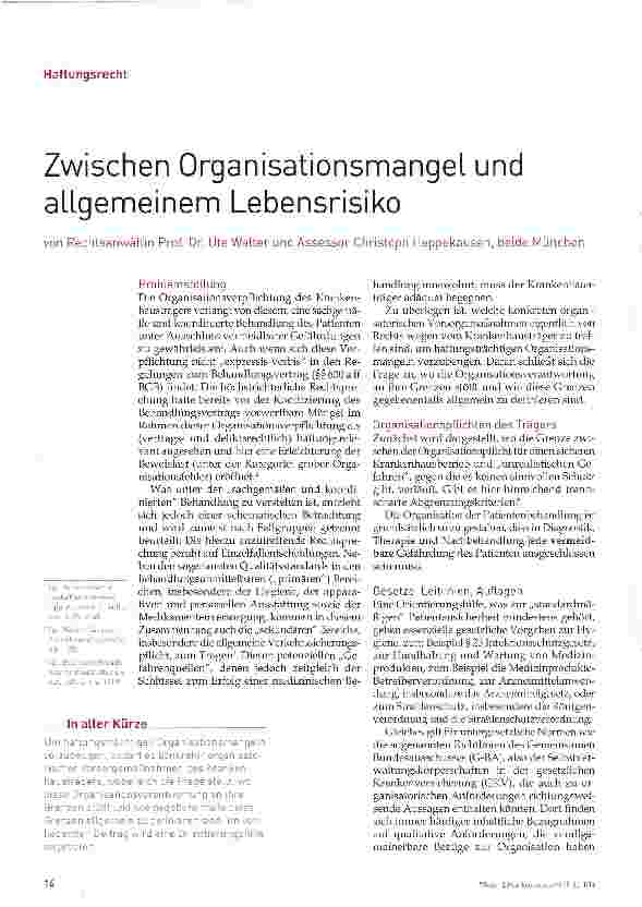 Vorschauseite 1: Zwischen Organisationsmangel und allgemeinem Lebensrisiko