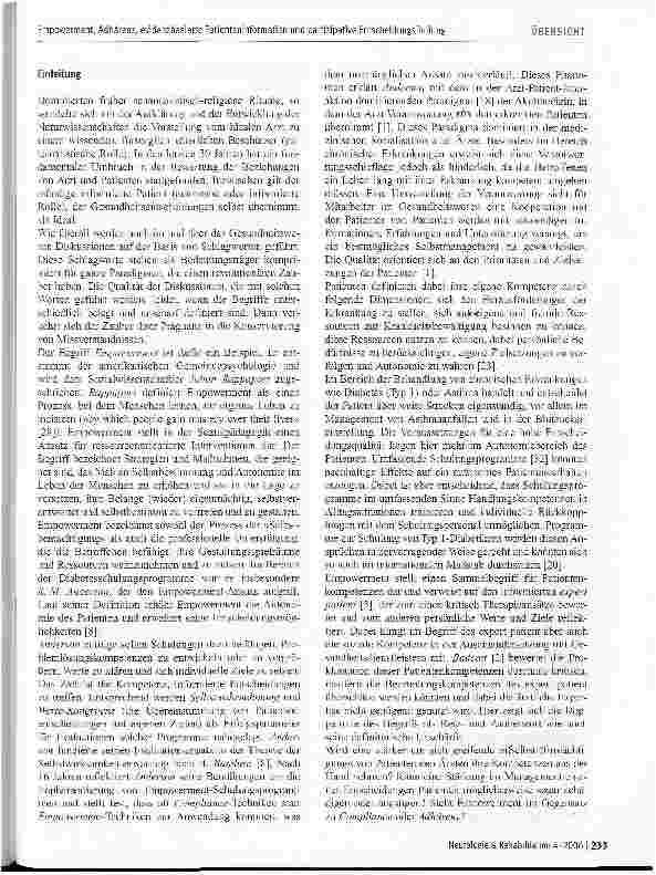 Vorschauseite 2: Empowerment, Adhärenz, evidenzbasierte Patienteninformation und partizipative Entscheidungsfindung bei MS - Schlagworte oder Wegweiser?