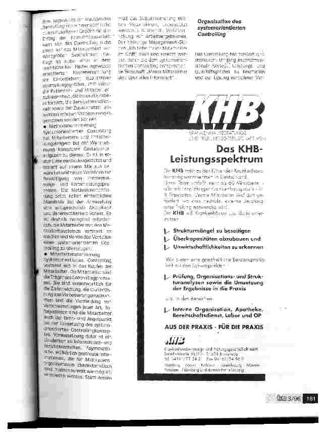 Vorschauseite 6: Erfolgreiches Management braucht ein prozeßorientiertes Controlling Arbeitsprozesse müssen patientengerichtet harmonisiert und koordiniert werden