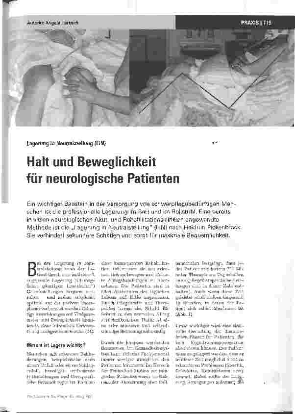 Vorschauseite 1: Halt und Beweglichkeit für neurologische Patienten