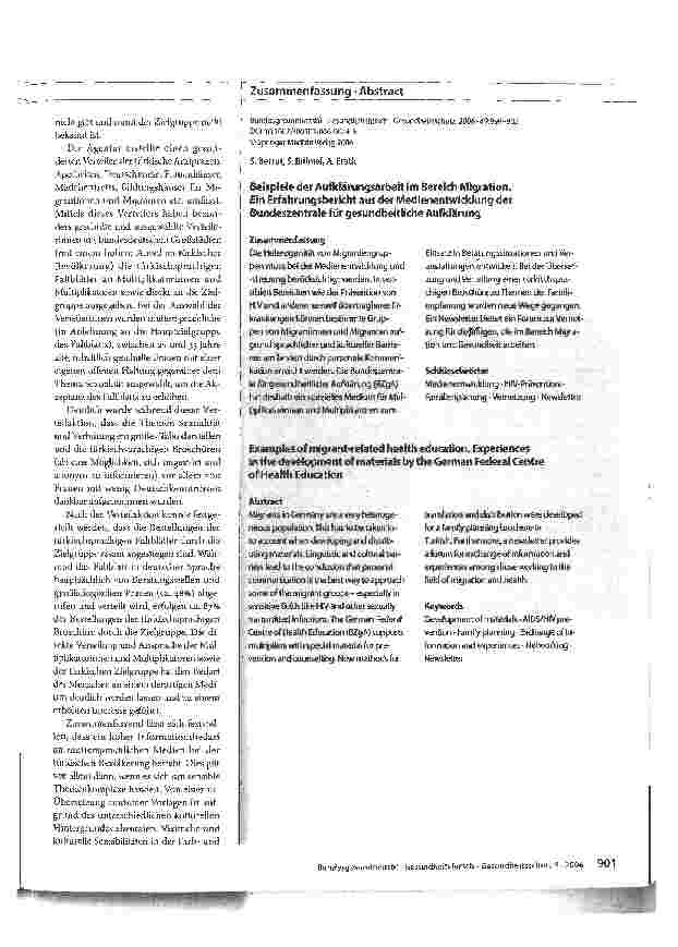 Vorschauseite 4: Beispiele der Aufklärungsarbeit im Bereich Migration