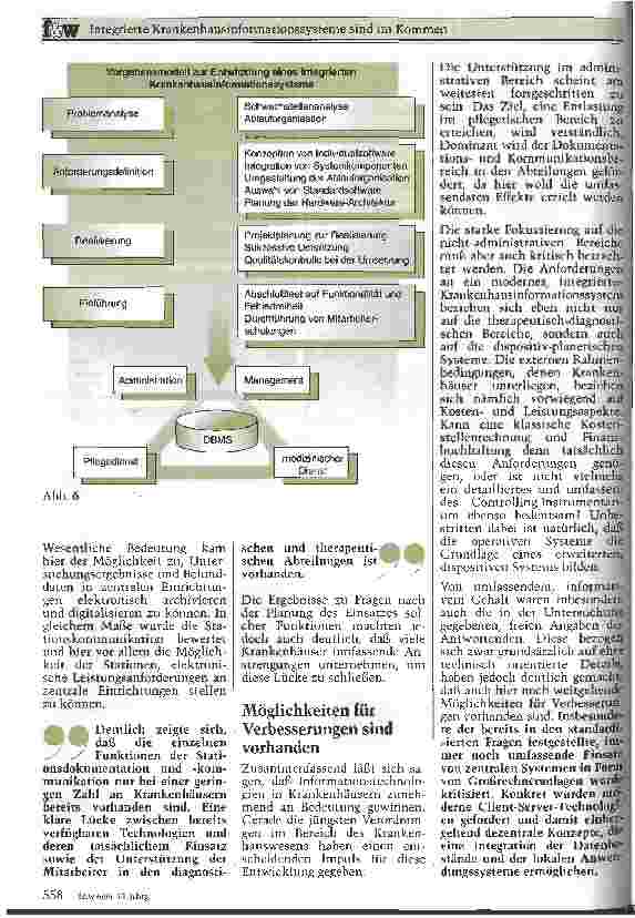 Vorschauseite 6: Integrierte Krankenhausinformationssysteme sind im Kommen Empirische Untersuchung der Universität Dortmund macht Lücken deutlich
