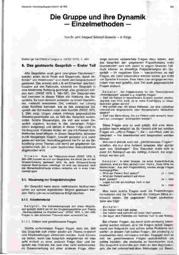 Vorschauseite 1: Die Gruppe und ihre Dynamik, das gesteuerte Gespräch -Teil1