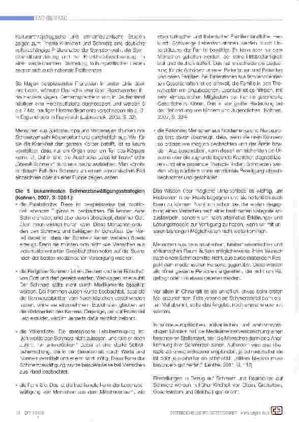 Vorschauseite 2: Kulturelle Aspekte des Schmerzerlebens