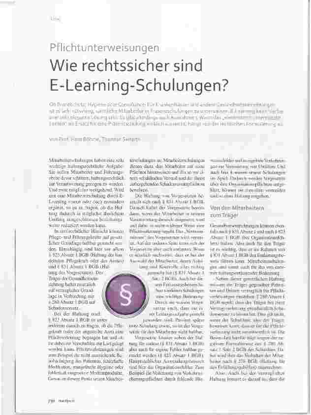 Vorschauseite 1: Pflichtunterweisungen Wie rechtssicher sind E-Learning-Schulungen?