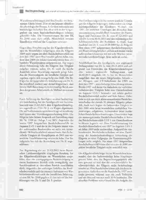 Vorschauseite 5: Zum Anspruch auf Anerkennung einer Berufskrankheit - Bandscheibenvorfall