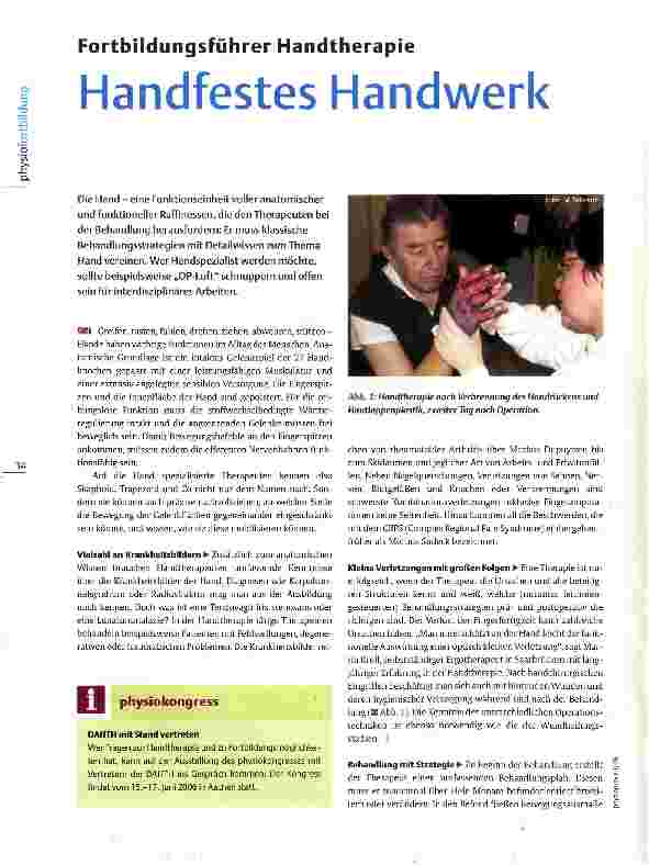 Vorschauseite 1: Fortbildungsführer Handtherapie Handfestes Handwerk