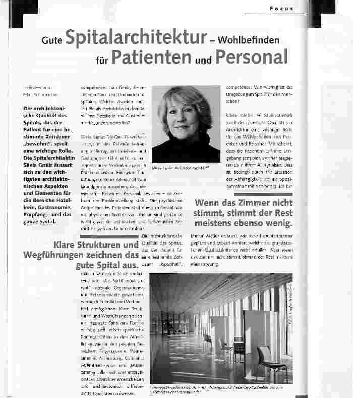 Vorschauseite 1: Gute Spitalarchitektur - Wohlbefinden für Patienten und Personal