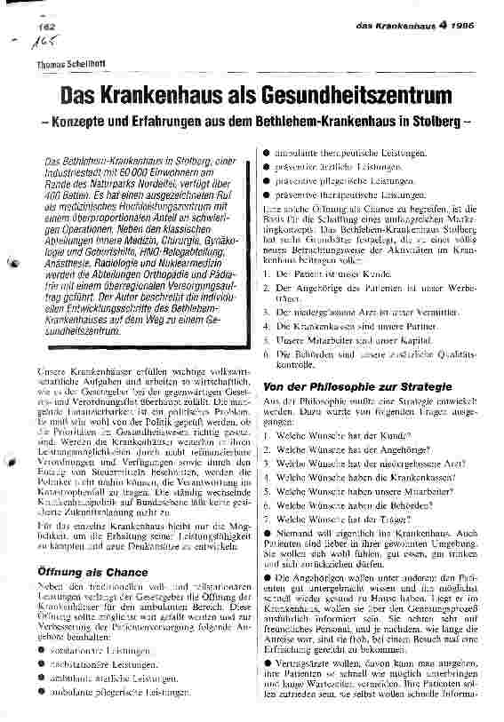 Vorschauseite 1: Das Krankenhaus als Gesundheitszentrum - Konzepte und Erfahrungen aus dem Bethlehem-Krankenhaus in Stolberg