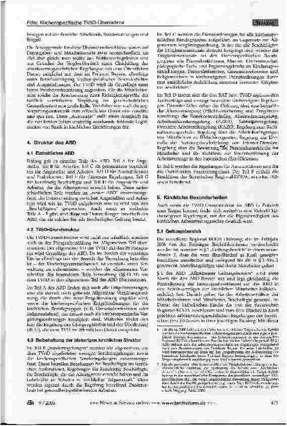 Vorschauseite 2: Kirchenspezifische TVöD-Übernahme in das Arbeitsvertragsrecht der bayerischen (Erz-)Diözesen ABD