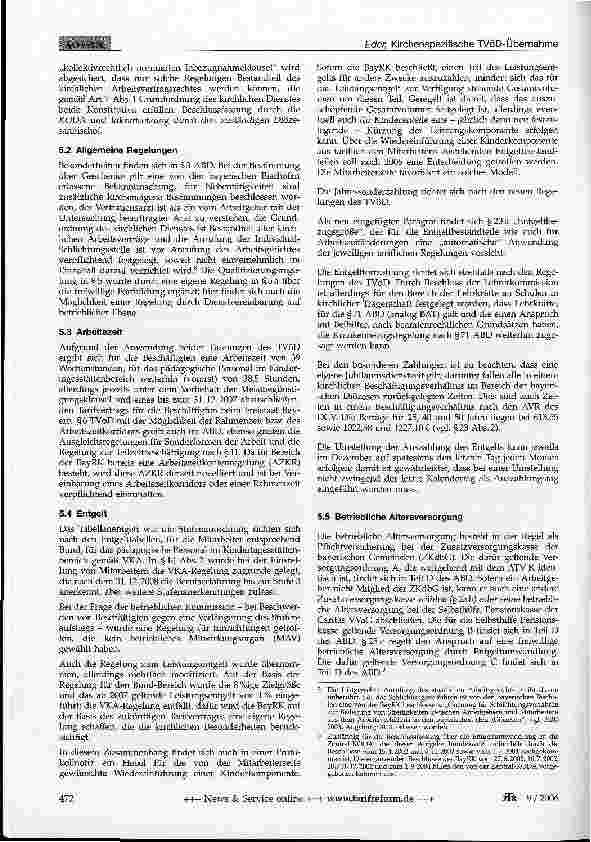 Vorschauseite 3: Kirchenspezifische TVöD-Übernahme in das Arbeitsvertragsrecht der bayerischen (Erz-)Diözesen ABD
