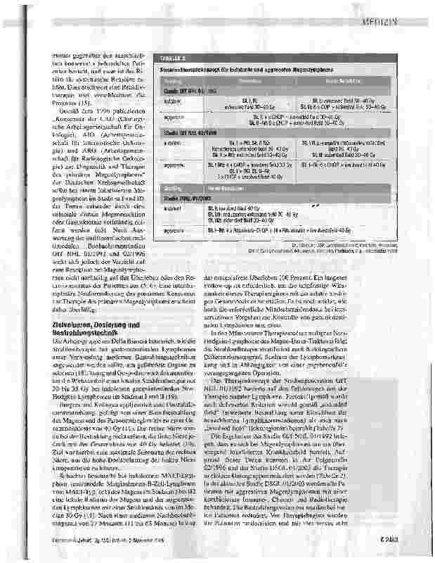Vorschauseite 4: Strahlentherapie primärer gastrointestinalerNon-Hodgkin-Lymphome
