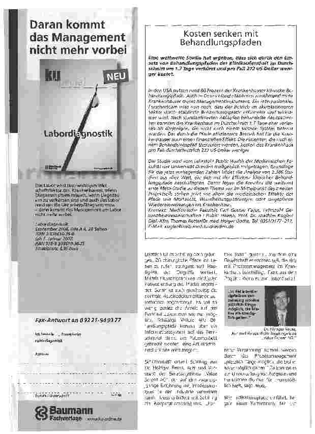 Vorschauseite 3: Pfadfinder im Aufbruch - Nach Jahren der Stagnation sind klinische Pfade wieder im Kommen