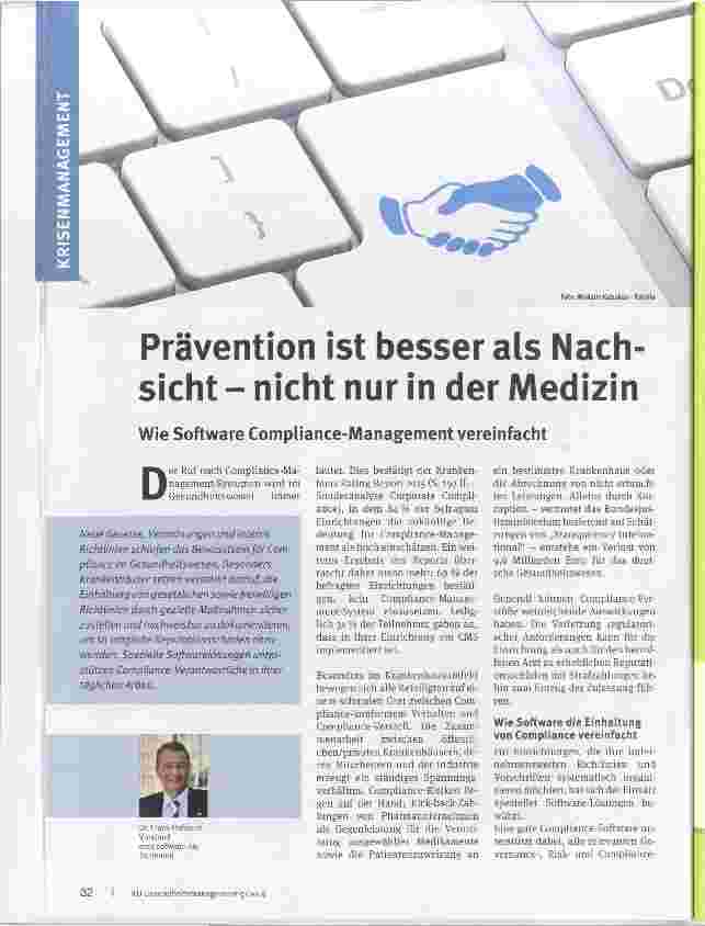 Vorschauseite 1: Prävention ist besser als Nachsicht nicht nur in der Medizin