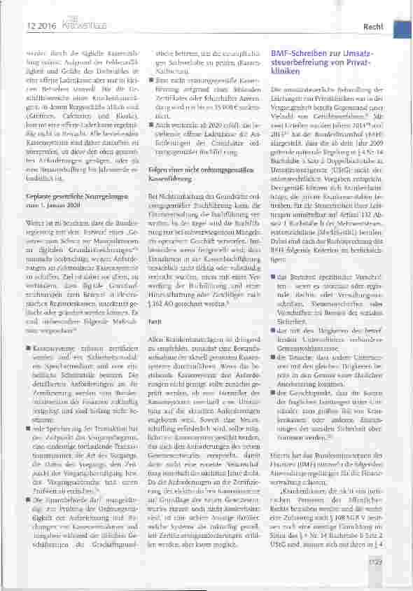 Vorschauseite 2: Erhöhte Anforderungen an elektronische Kassensysteme ab 2017 und 2020