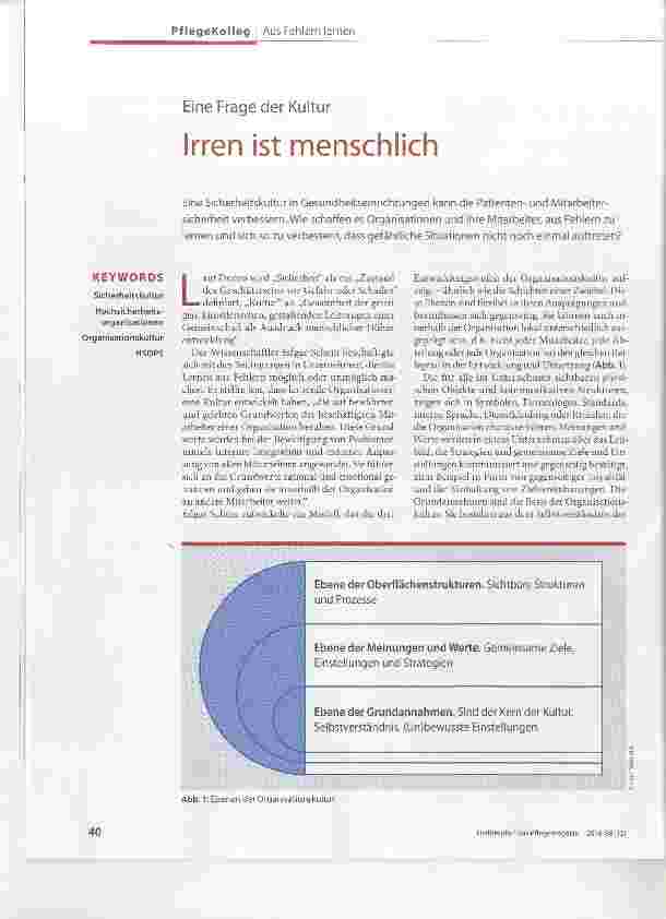 Vorschauseite 1: Eine Frage der Kultur Irren ist menschlich