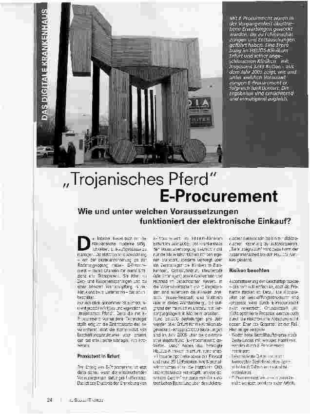 Vorschauseite 1: Trojanisches Pferd - E-Procurement Wie und unter welchen Voraussetzungen funktioniert der elektronische Einkauf?