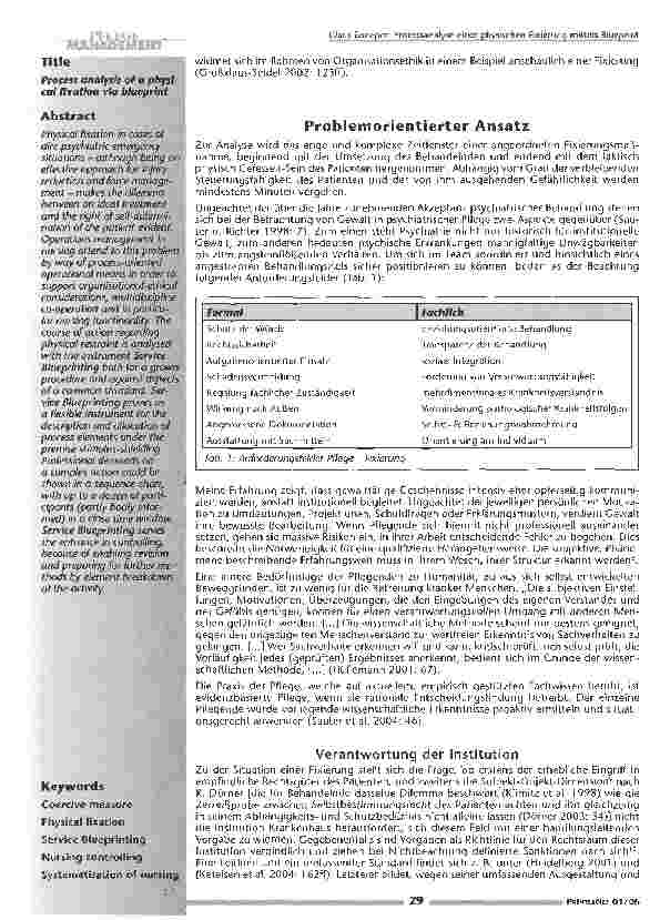 Vorschauseite 2: Prozessanalyse einer physischen Fixierung mittels Blueprint