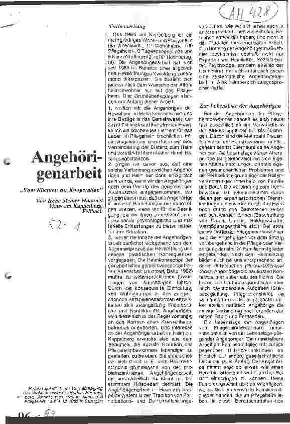 Vorschauseite 1: Angehörigenarbeit Vom Klienten zur Kooperation