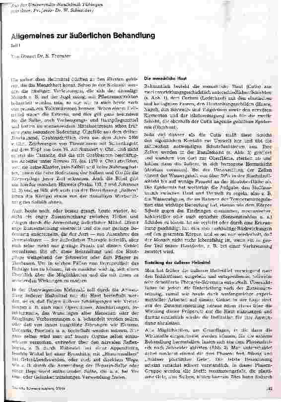 Vorschauseite 1: Allgemeines zur äußerlichen Behandlung Teil I