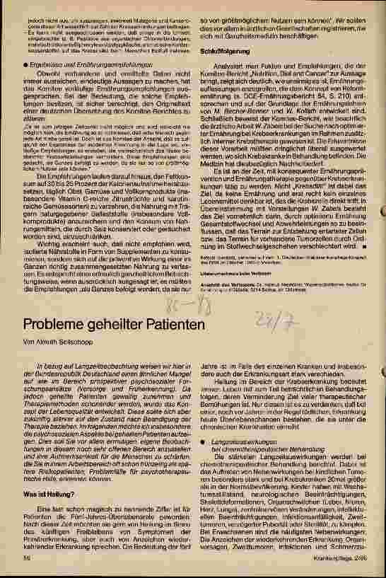 Vorschauseite 1: Probleme geheilter Patienten