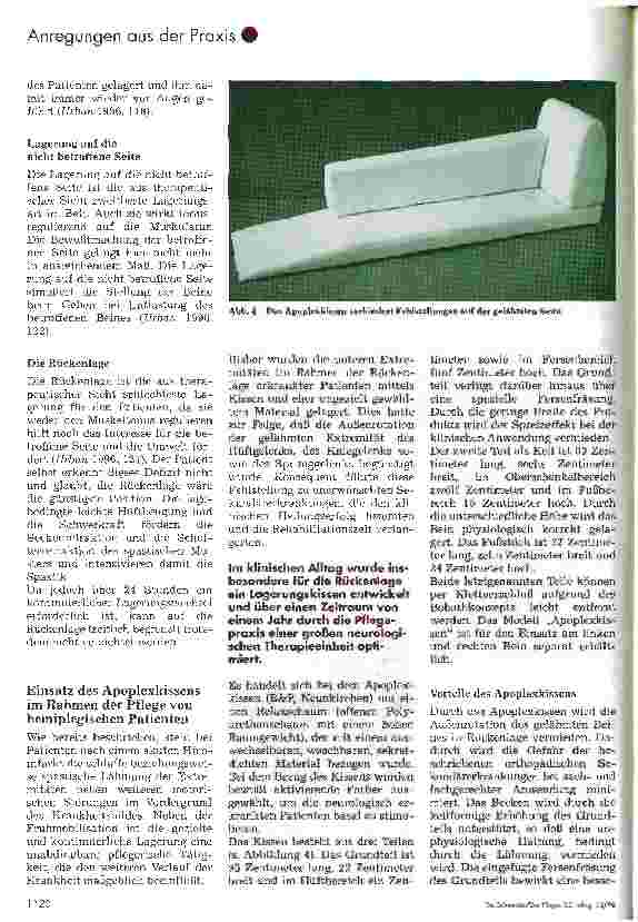 Vorschauseite 3: Apoplexkissen unterstützt die rehabilitative Pflege bei hemiplegischen Patienten