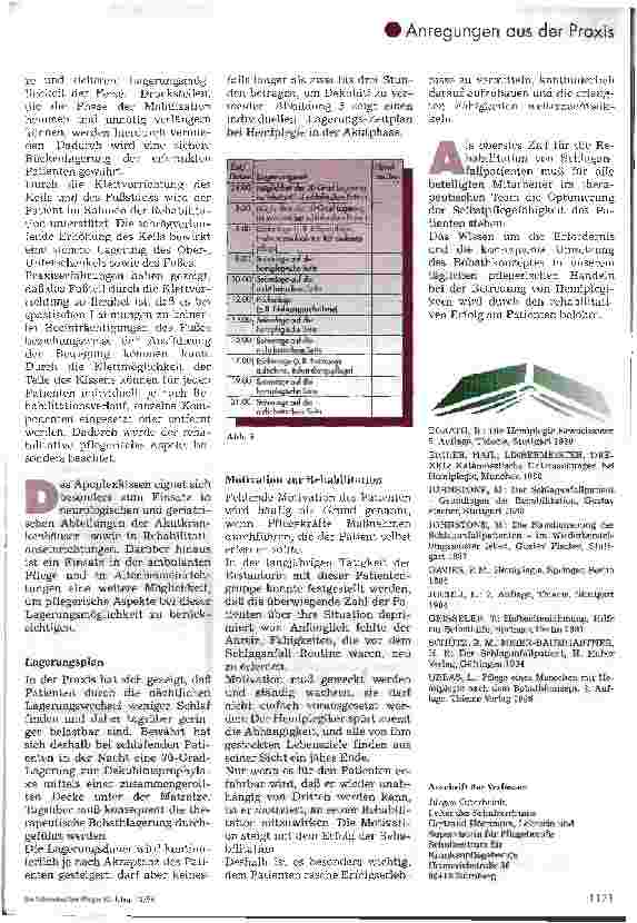 Vorschauseite 4: Apoplexkissen unterstützt die rehabilitative Pflege bei hemiplegischen Patienten