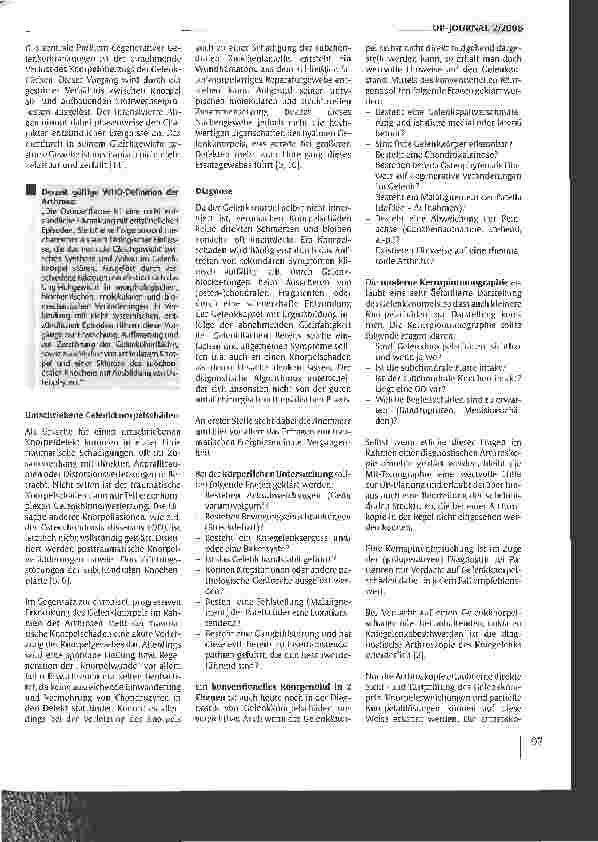 Vorschauseite 2: Stand und Trends in der biologischen Rekonstruktion von Knorpelschäden des Kniegelenks