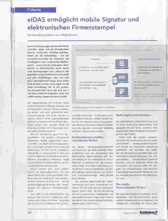 Vorschauseite 1: elDAS ermöglicht mobile Signatur und elektronischen Firmenstempel