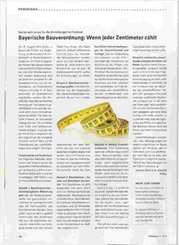 Vorschauseite 1: Das ist noch zu tun für die Einrichtungen im Freistaat Bayerische Bauverordnung: Wenn jeder Zentimeter zählt