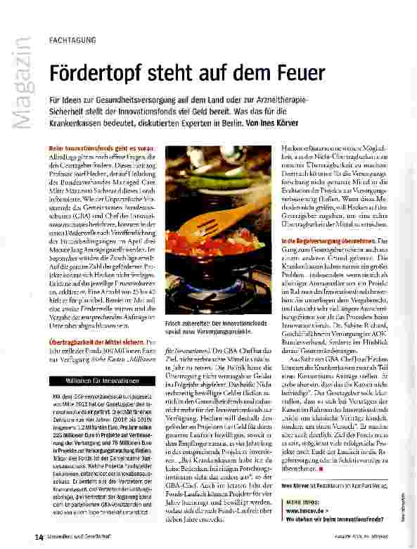 Vorschauseite 1: Fördertopf steht auf dem Feuer