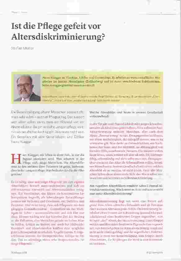 Vorschauseite 1: Ist die Pflege gefeit vor Altersdiskriminierung?