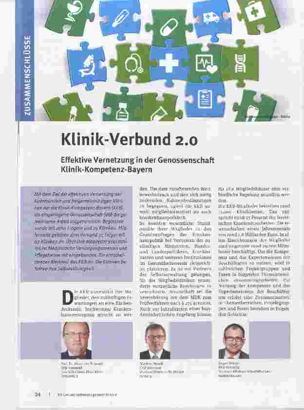 Vorschauseite 1: Effektive Vernetzung in der Genossenschaft Klinik- Kornpetenz- Bayern