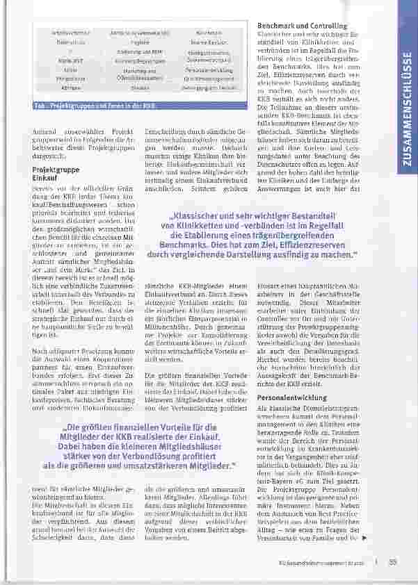Vorschauseite 2: Effektive Vernetzung in der Genossenschaft Klinik- Kornpetenz- Bayern