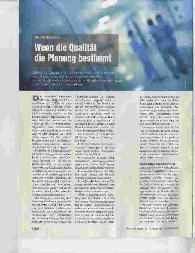 Vorschauseite 1: Wenn die Qualität die Planung bestimmt