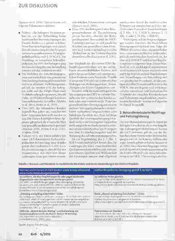 Vorschauseite 2: Die vertragszahnärztliche Kieferorthopädie unzweckmäßig, intransparent und paternalistisch