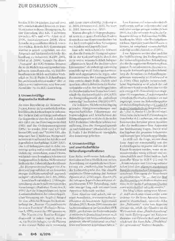 Vorschauseite 4: Die vertragszahnärztliche Kieferorthopädie unzweckmäßig, intransparent und paternalistisch