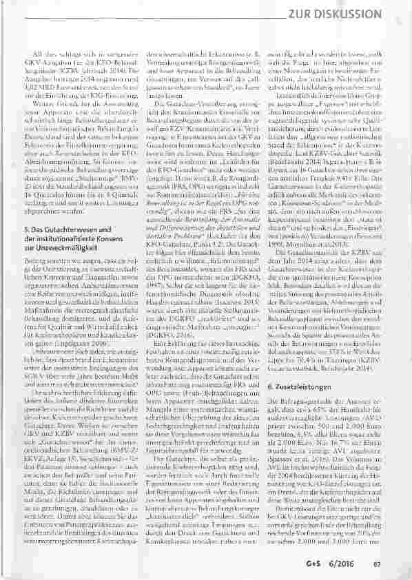 Vorschauseite 5: Die vertragszahnärztliche Kieferorthopädie unzweckmäßig, intransparent und paternalistisch