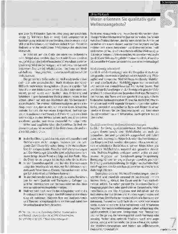 Vorschauseite 1: Woran erkennen Sie qualitativ gute Wellnessangebote?