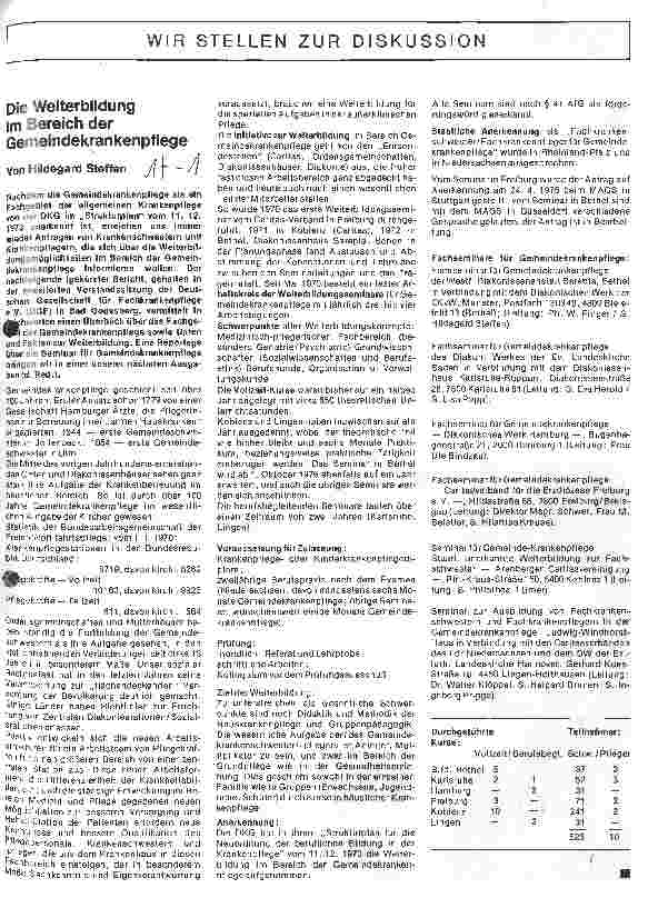 Vorschauseite 1: Die Weiterbildung im Bereich der Gemeindekrankenpflege
