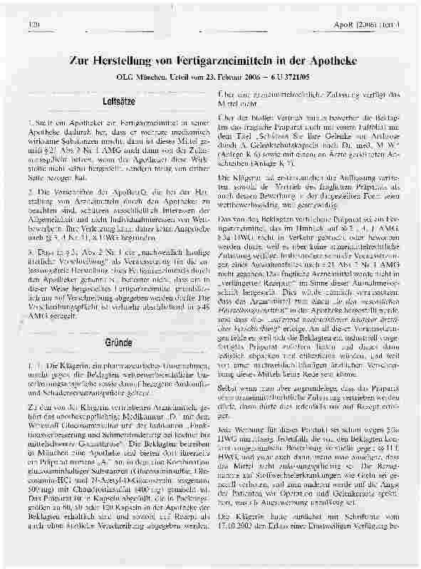 Vorschauseite 1: Zur Herstellung von Fertigarzneimitteln in der Apotheke