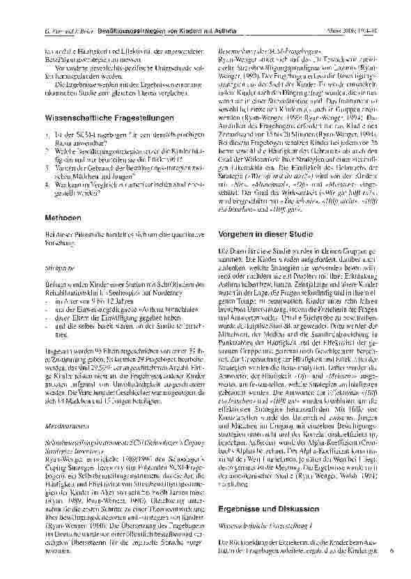 Vorschauseite 3: Strategien von Kindern mit Asthma bronchiale zur Krankheitsbewältigung. Überprüfung der Anwendbarkeit einer deutschen Version des Schoolagers Coping Strategies Inventory (SCSI)